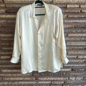 Asiatica Kansas City Fifi White Ivory 100% Silk Tunic Length Blouse